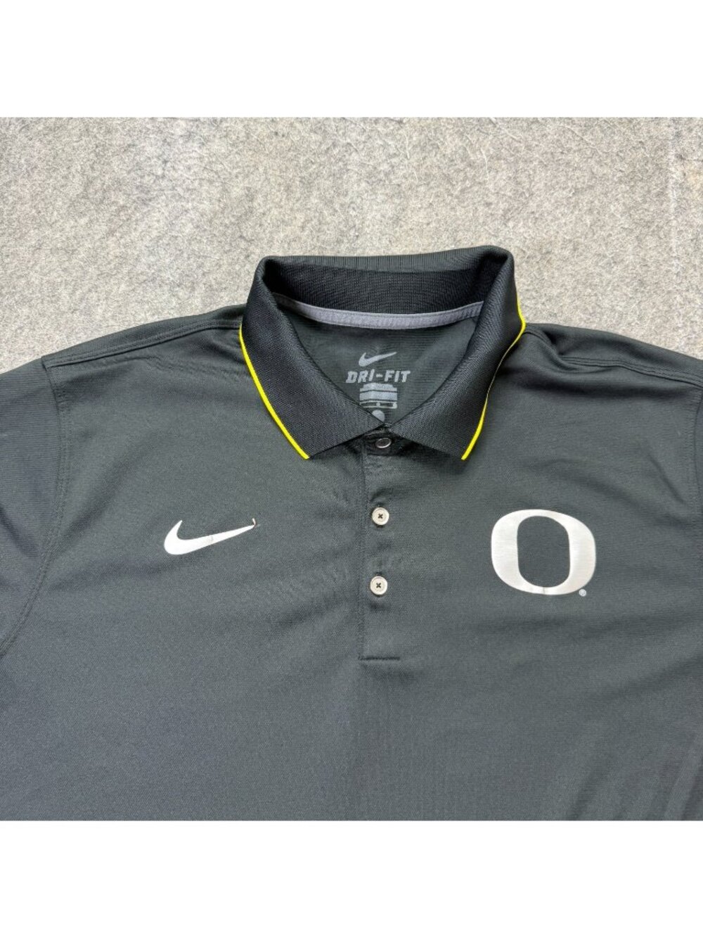 Oregon Ducks Nike Polo Shirt Men L Black Performance DRI-FIT Short Sleeve